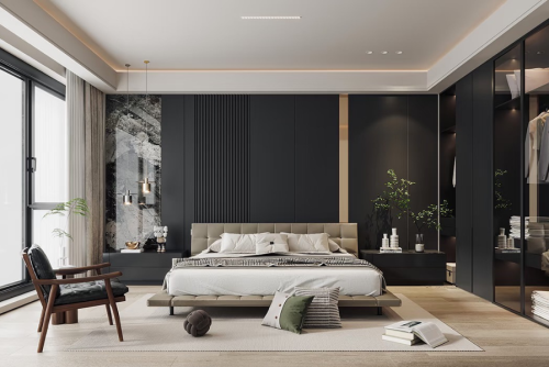 Dark Wood Finish for Contemporary Bedrooms