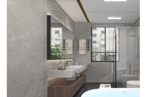 Grey Cement Embossed Panels for Bathrooms
