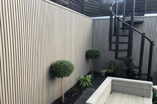 Light Sand WPC Cladding for Outdoor Spaces