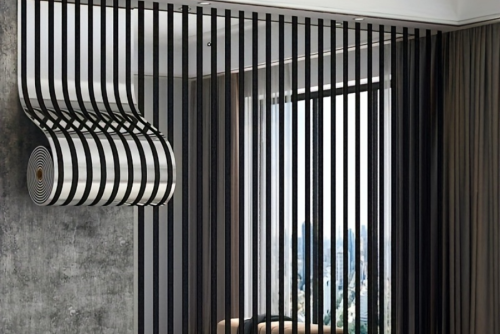 Midnight Black Fluted Wallstickers