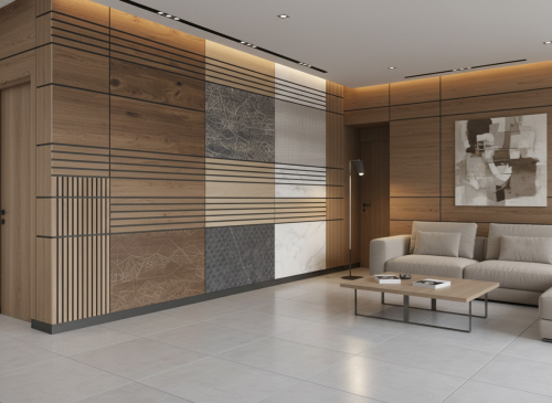 Mixed Texture PS Panels for Living Rooms