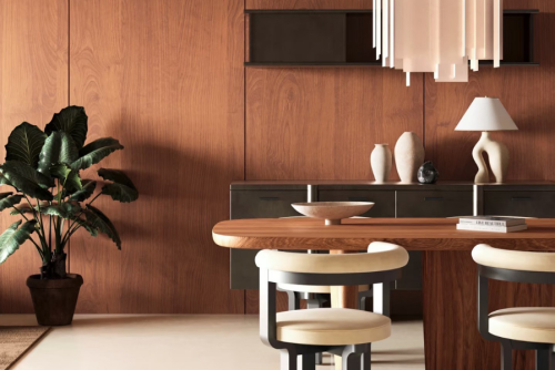 Walnut Wood Veneer for Dining Areas